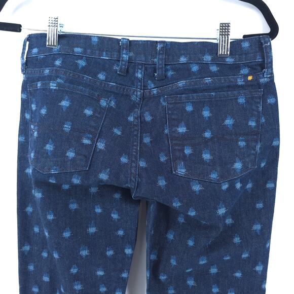 Lucky Brand SW Aztec Boho Chic Maximalist Charlie Skinny Ikat Mid Rise Dark 6/28 - Picture 12 of 14